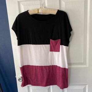 Color Block T-Shirt with Pocket